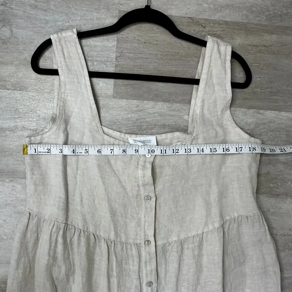 Beachwood Baby The Willow Dress - Moon Willow color - Linen Maxi Dress L - Picture 6 of 7